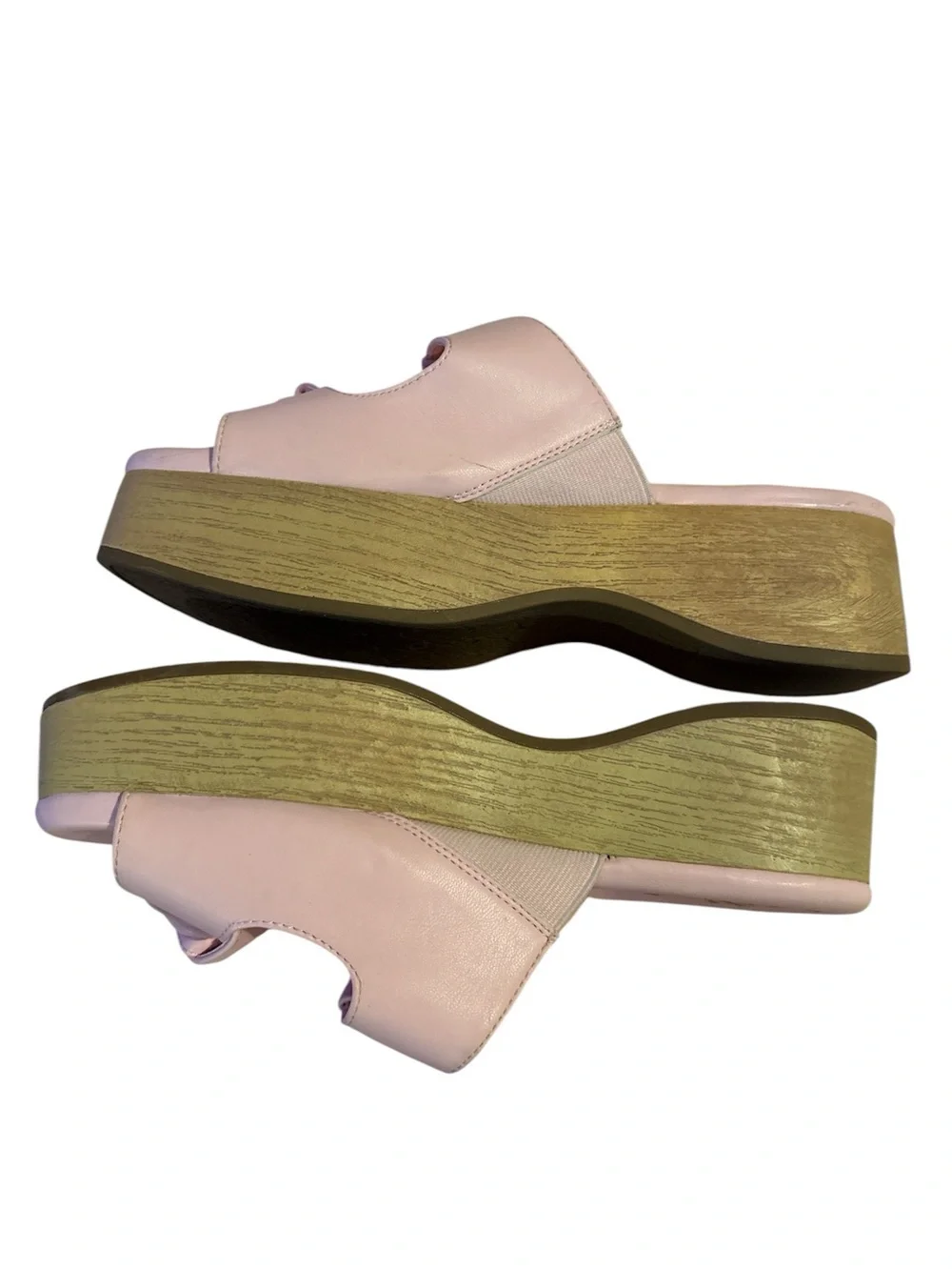 Sam & Libby Pink Platform Slide Sandals with Bow